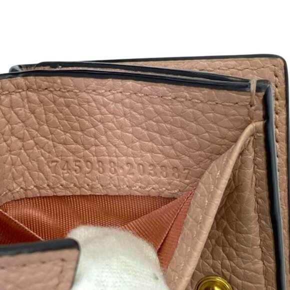Gucci Horsebit Trifold Wallet Compact Wallet Leather Pink Logo Pink - Picture 8 of 10